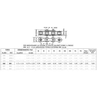 081/1 - CATENA SEMPLICE 1/2 X 1/8X7,75