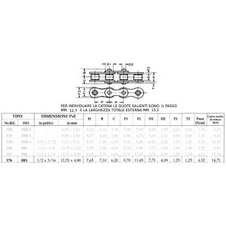 083/B1 - CATENA SEMPLICE 1/2 X 3/16X7,75