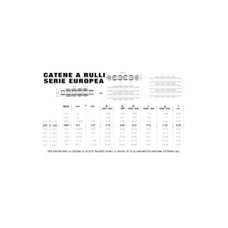 CATENA UNI A RULLI SEMPLICE 1/2' X 7,8  08B-1