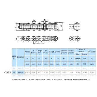 ASA 35/1 - CATENA SEMPLICE. PASSO 3/8 '