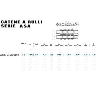 CATENA DOPPIA ASA 50. PASSO 5/8'. R.EX