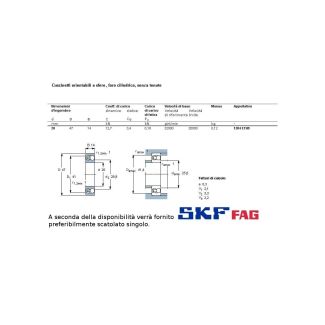 20 47 14 CUSCINETTO MARCHIO SKF O FAG