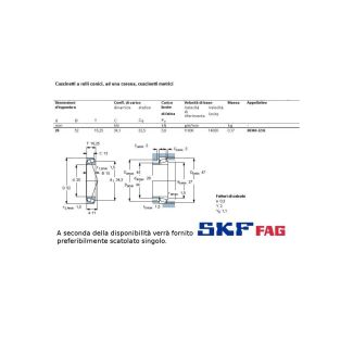 20 52 16,3 CUSCINETTO MARCHIO SKF O FAG