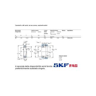 70 125 33,3 CUSCINETTO MARCHIO SKF O FAG