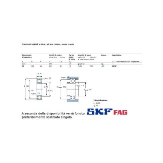 70 125 24 CUSCINETTO MARCHIO SKF O FAG