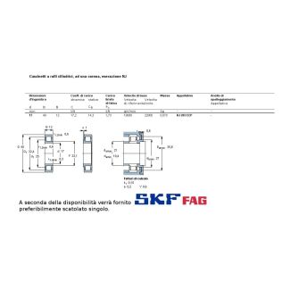 17 40 12 CUSCINETTO A RULLI CILINDRICI MARCHIO SKF O FAG