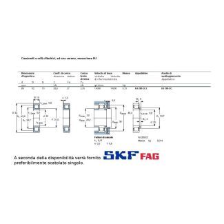 25 52 15 CUSCINETTO A RULLI CILINDRICI MARCHIO SKF O FAG