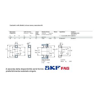 35 72 17 CUSCINETTO A RULLI CILINDRICI MARCHIO SKF O FAG