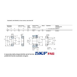 30 72 19CUSCINETTO A RULLI CILINDRICI MARCHIO SKF O FAG