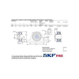 CUSCINETTO CON SUPPORTO MARCHIO SKF TIPO UCP FORO 20 MM O FAG