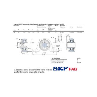 CUSCINETTO CON SUPPORTO SKF TIPO UCP FORO 30 MM O FAG