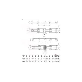 CATENA CONVOGLIATORE NEW HOLLAND 8070. TIPO NAZIONALE. SPINTORE OGNI 8 PASSI. C2063H M252 708, AD ES