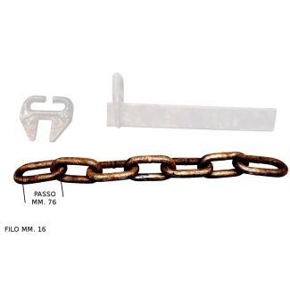 CATENA NASTRO LETAME VOLTA FERABOLI  PASSO 76. DIAM. FILO MM. 16.