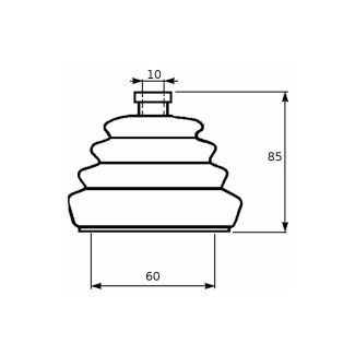 CUFFIA PER LEVA CAMBIO. DIMENSIONI MM. 58 X 11 ALTEZZA MM. 83