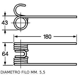 DENTE CARICATORE BERNI EUROPA. DIAMETRO FILO MM. 5,5