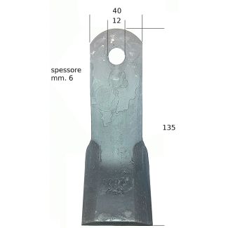 COLTELLO PER TRINCIA FERRI. PIATTO 40X6 FORO 12,5. COD.ORIGINALE 0901158