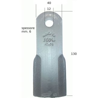COLTELLO DIRITTO  PER TRINCIA FERRI. PIATTO 40X6 FORO 12,5.