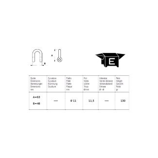 CAVALLOTTO GIMAC CON FORO DA MM. 11,5 PER LA VITE 7/16X2"1/2 F 11,5