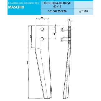 DENTE ERPICE RH29 adattabile MASCHIO DX/SN