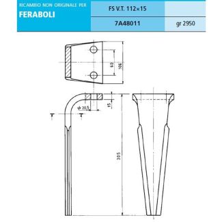 DENTE ERPICE RH70 adatt. FERABOLI FS AMBI DESTRO