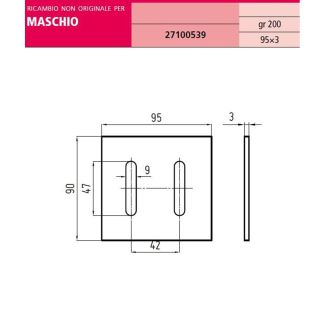 RASCHIATORE adatt PAKER MASCHIO 95 X 3 X 9