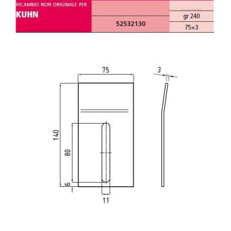 RASCHIATORE PAKER adatt KUHN 75 X 3 X 140