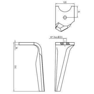 DENTE ERPICE SINISTRO ADATTABILE KUHN