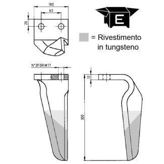 DENTE ERPICE AL TUGSTENO ADATTABILE MASCHIO DOMINATOR - ADATTABILE FERABOLI  MASTER N.RO 2