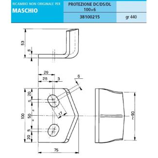 PROTEZIONE VITI TN X DE130 E DE 210 adattabile maschio 38 100 215