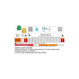 UGELLO A VENTAGLIO 110/1. TIPO STANDARD. COLORE ARANCIO