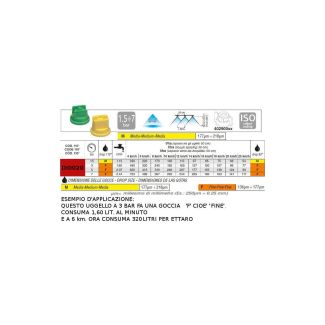 UGELLO A VENTAGLIO 110/4. TIPO STANDARD. COLORE ROSSO.