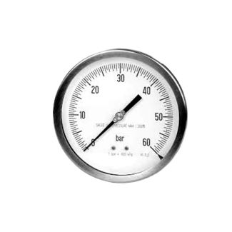 MANOMETRO INOX IN GLICERINA. DM. MM. 63. ATM. DA 20 -60. FILETTO 1/4