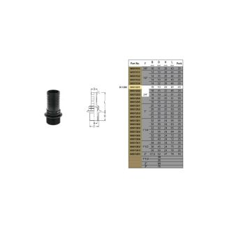 PORTAGOMMA DIRITTO DM 13 MM. ATTACCO MASCHIO 3/4' IN PVC NERO