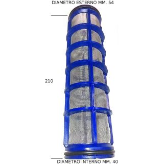 CARTUCCIA PER FILTRO ARAG SERIE 326-328, 50 MESH BLU mm 53,5 x 210