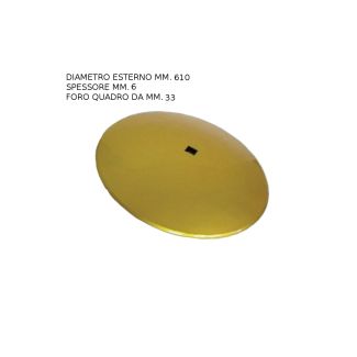 DISCO ERPICE BOMBATO LISCIO DM. 610 x 6 MM. FORO QUADRATO DA MM. 33