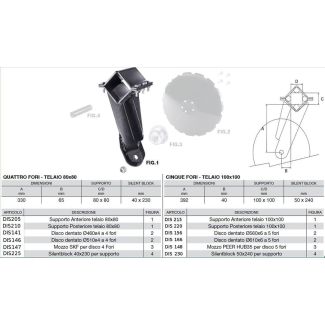 SUPPORTO ANTERIORE PER TELAIO 100X100