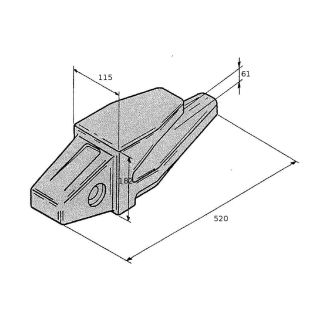 PORTA PUNTA TIPO CATERPILLAR PER ESCAVATORI. A SALDARE