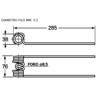 DENTE RANGHINATORE BCS FORO 8. COD. ORIGINALE   67404