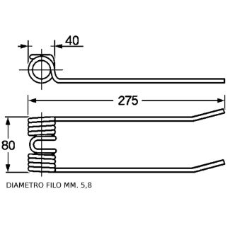 DENTE RANGHINATORE REPOSSI PIEGATO. COD. ORIGINALE   67417