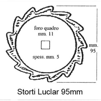 DISCHETTO STORTI-LUCLAR DM. MM.95 TONDO DENTATO