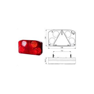 FANALE POSTERIORE  DX MULTIFUNZIONE  A LED, 12/24V, MM. 242X134X36,35.