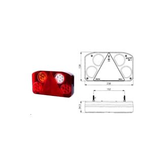 FANALE POSTERIORE  SX MULTIFUNZIONE  A LED, 12/24V, MM. 242X134X36,35.