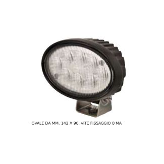 FARO DA LAVORO OVALE A 8 LED 12/24 V - 1680  LUMEN