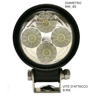 FARO DA LAVORO ROTONDO A 4 LED 12/24 V - 700 LUMEN