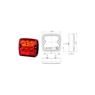 FANALE POSTERIORE 3 FUNZIONI A LED 12/24 V. AD ESAURIMENTO