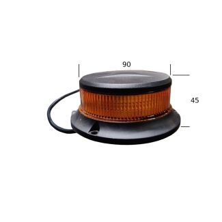 GIROFARO A LED 12-24V.BASE PIANA 18 LED, INGOMBRO MINIMO.