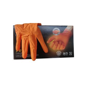 GUANTO NITRILE MUNOUSO ARANCIO TAGLIA 'XL'. 50 PEZZI.