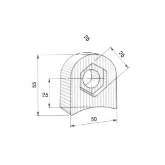 SUPPORTO PER MAZZA SIGMA CON ESAGONO. FORO MM. 16,50