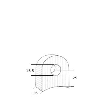 SUPPORTO PER MAZZA SIGMA CON FORO TONDO SENZA ESAGONO DM. MM. 16,5