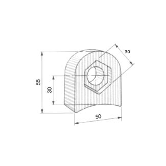 SUPPORTO PER MAZZA DESVOIS CON ESAGONO FORO DM MM. 21